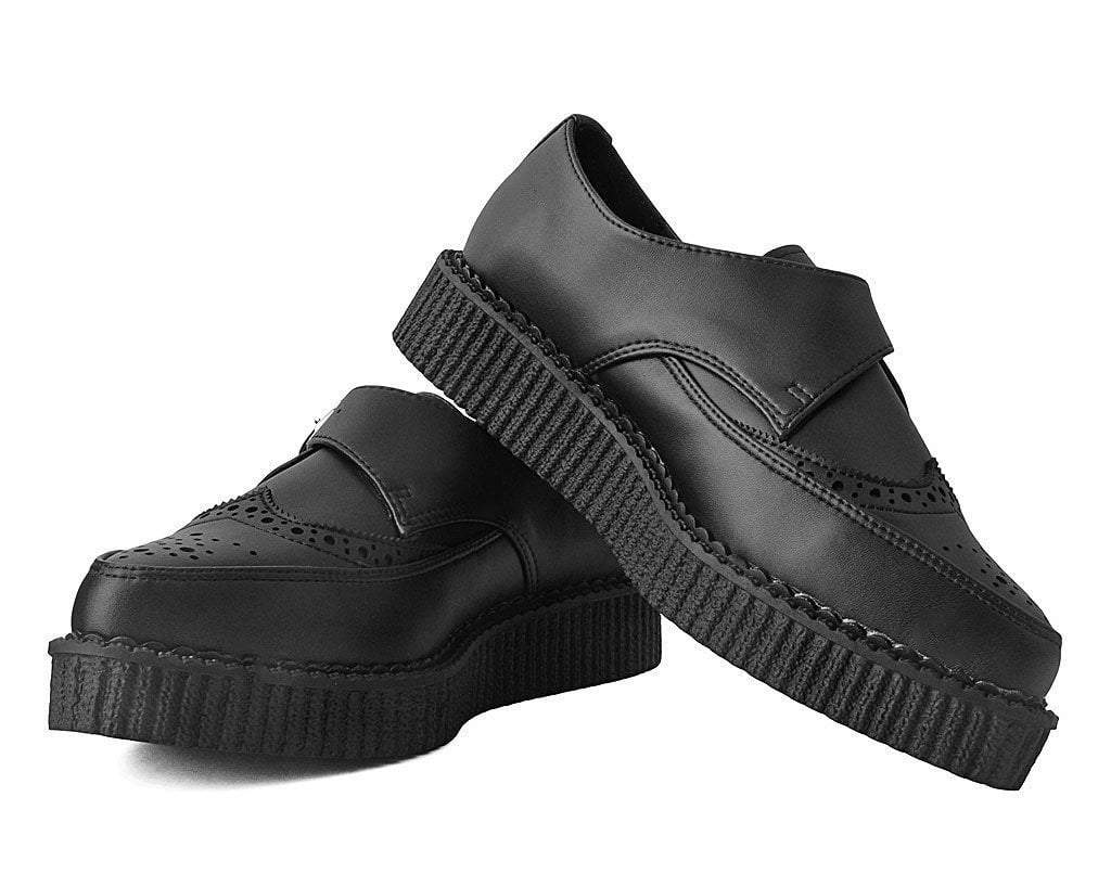 Black TUKskin Wingtip Buckle Pointed Creeper - Image 4