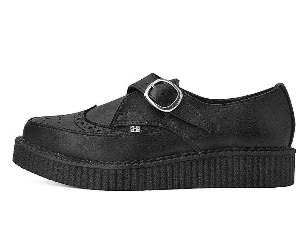 Black TUKskin Wingtip Buckle Pointed Creeper - Image 5