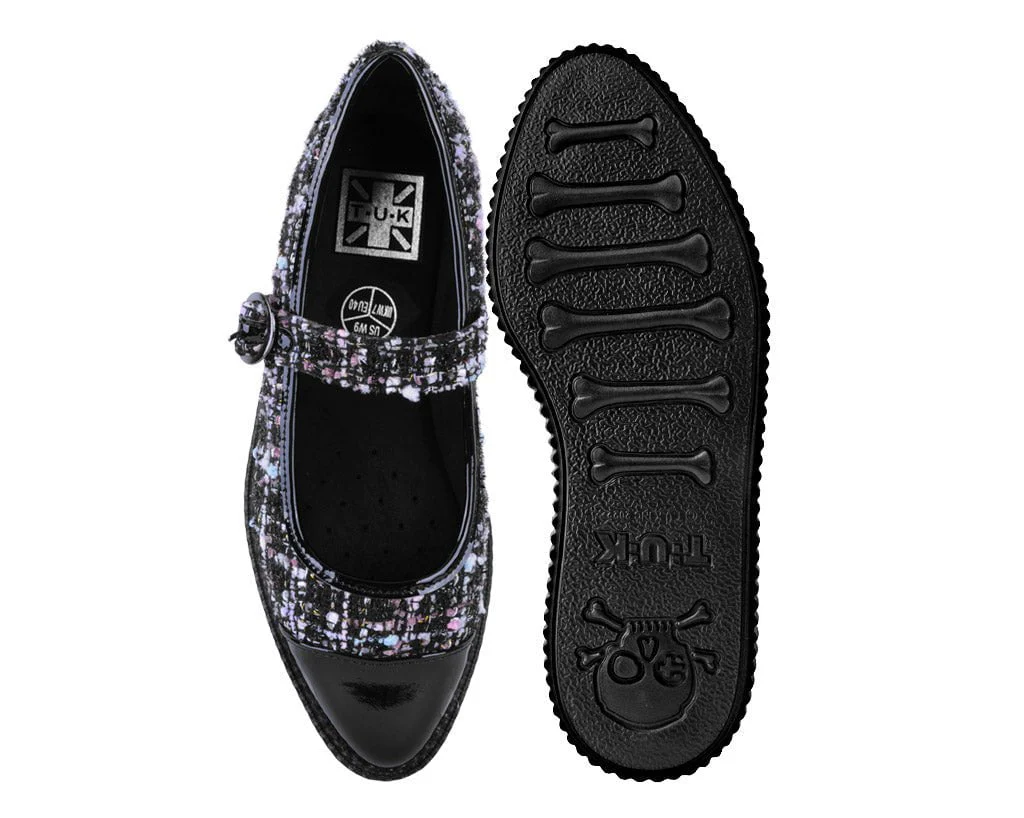 Black Tweed Pointed Mary Jane - Image 4
