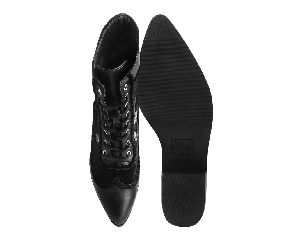 Black Victorian 8-Eye Rose Pointed Anarchic Heel - Image 4