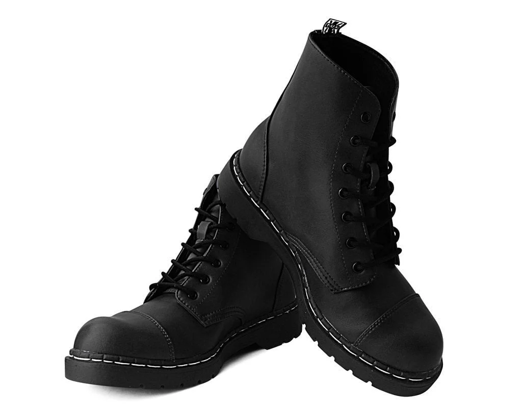 Black Waxy 7-Eye Capped Toe Boot - Image 3