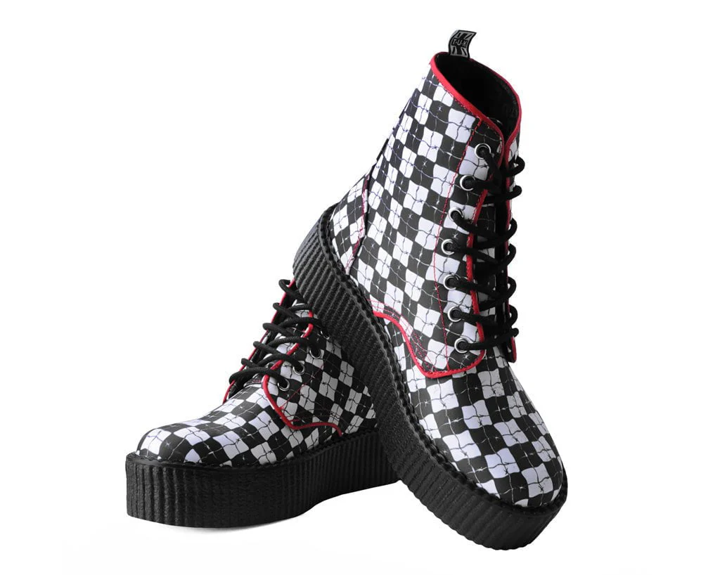 Black & White Checkered Barbwire Mondo Boot - Image 3
