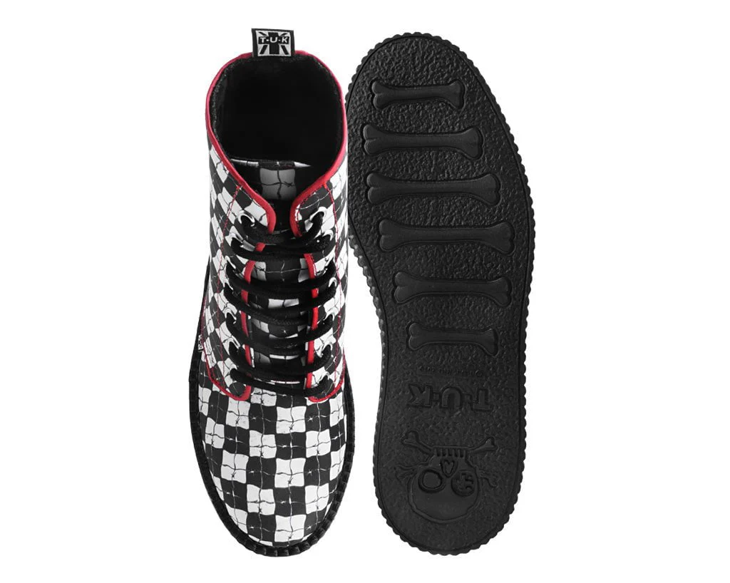 Black & White Checkered Barbwire Mondo Boot - Image 4