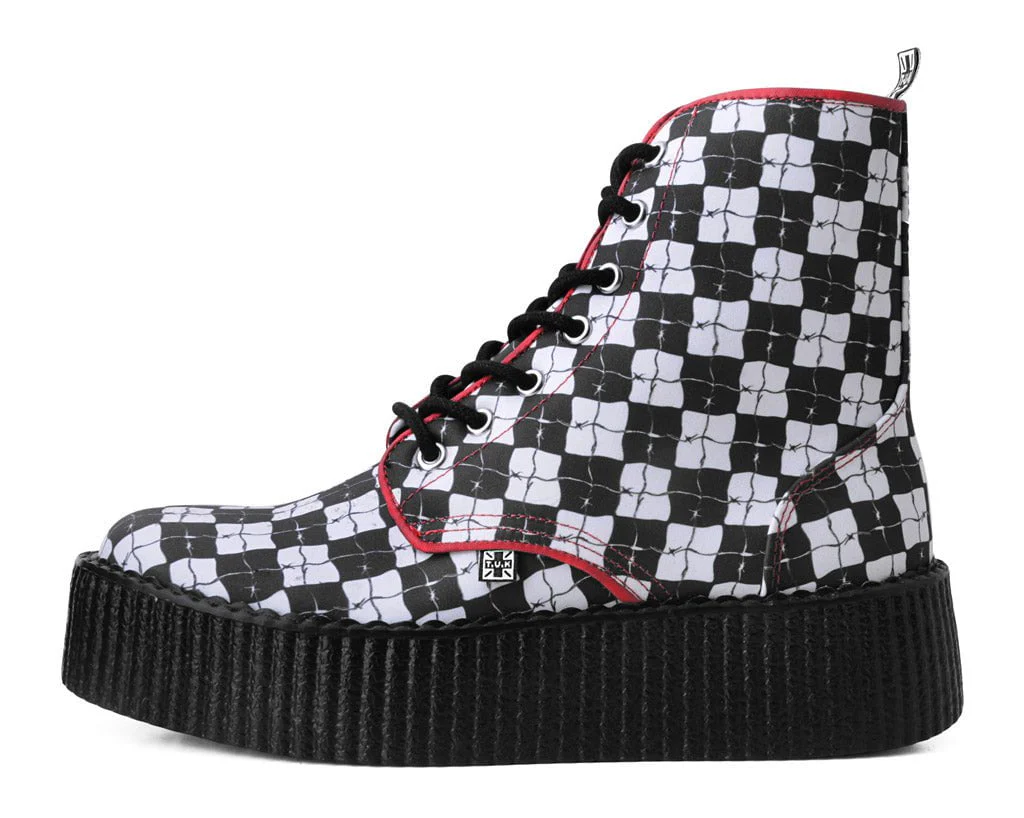 Black & White Checkered Barbwire Mondo Boot - Image 5