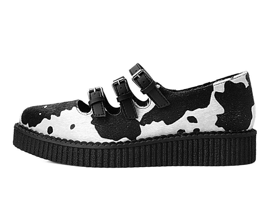 Black & White Cow Print 3-Strap Pointed Mary Jane - Image 5