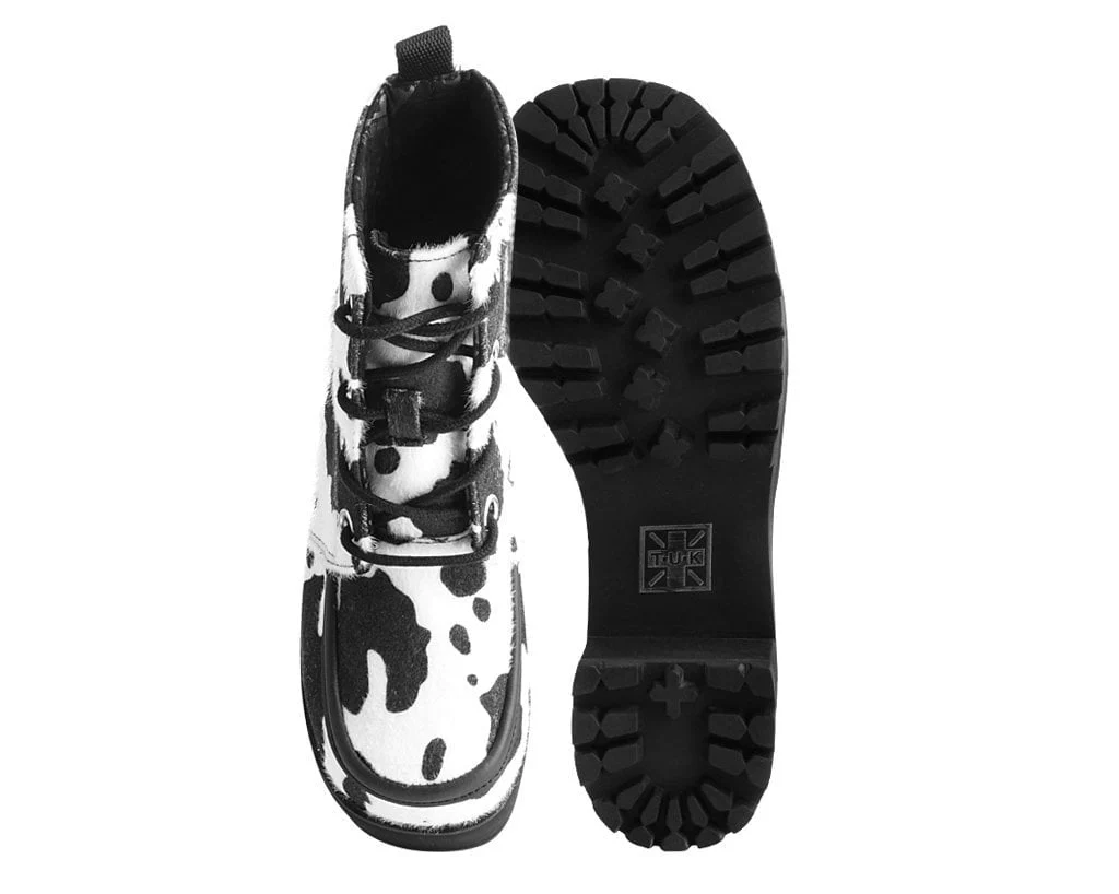 Black & White Cow Print Nosebleed Boot - Image 4