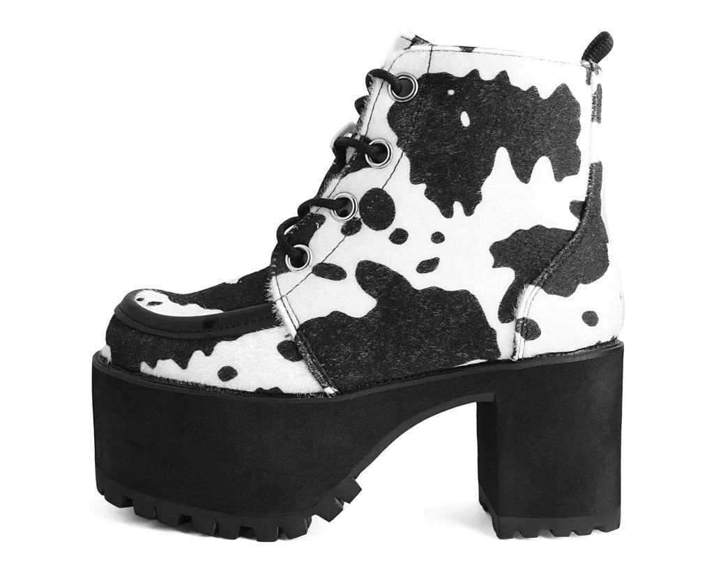 Black & White Cow Print Nosebleed Boot - Image 5