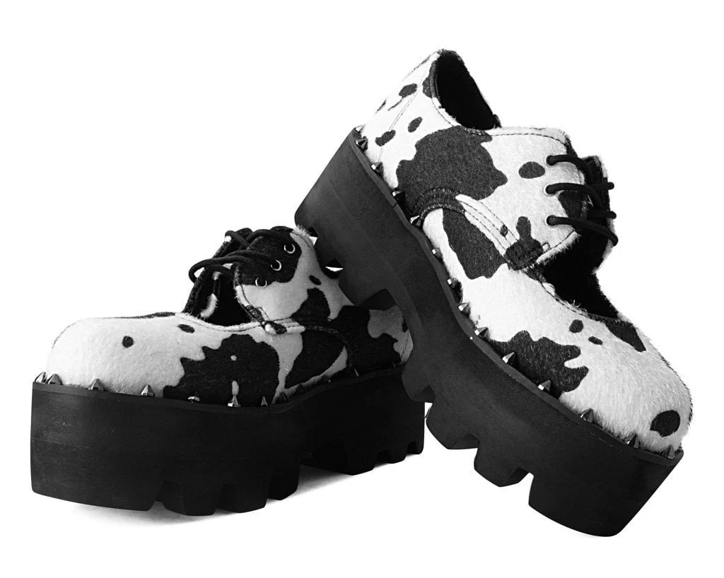 Black & White Cow Print Open Top Dino Lug - Image 3
