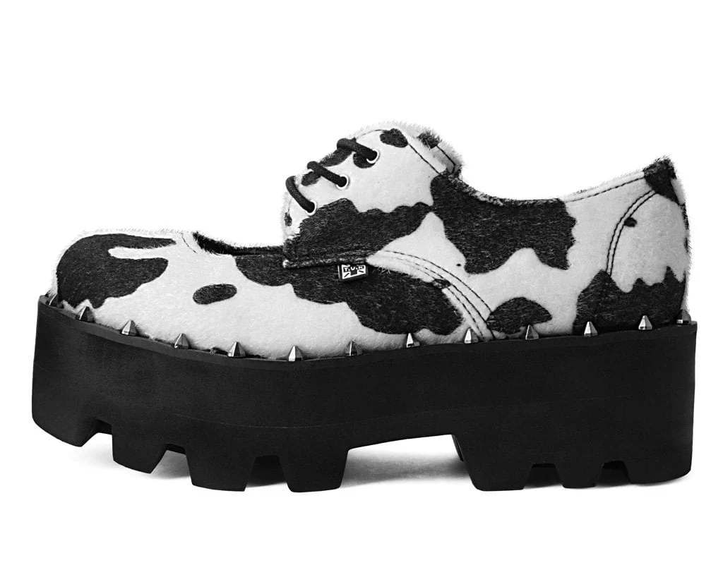 Black & White Cow Print Open Top Dino Lug - Image 5