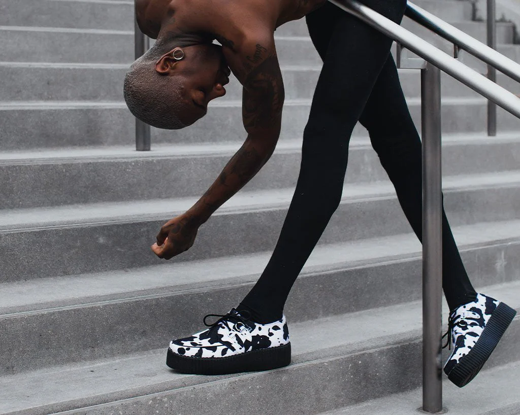 Black & White Cow Print Viva Mondo Creeper - Image 6