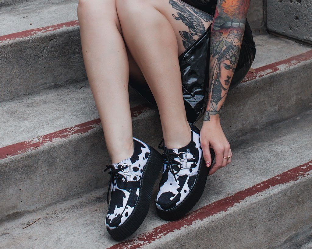Black & White Cow Print Viva Mondo Creeper - Image 7