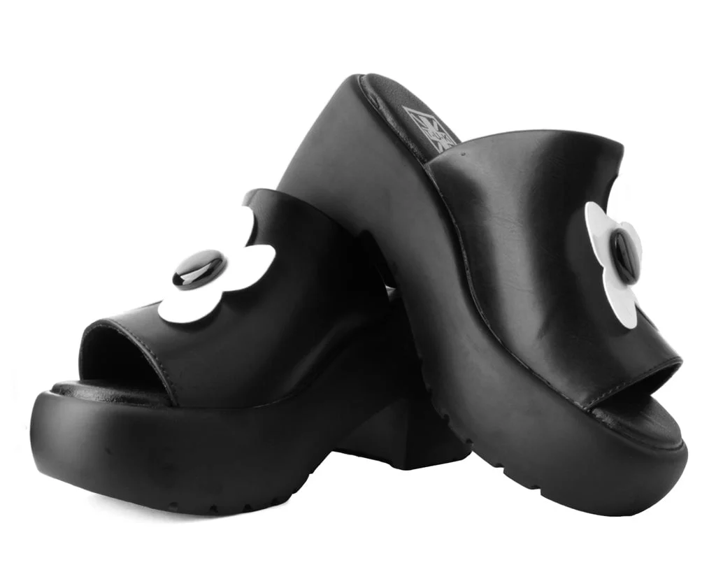 Black & White Daisy Bubble Mule - Image 3