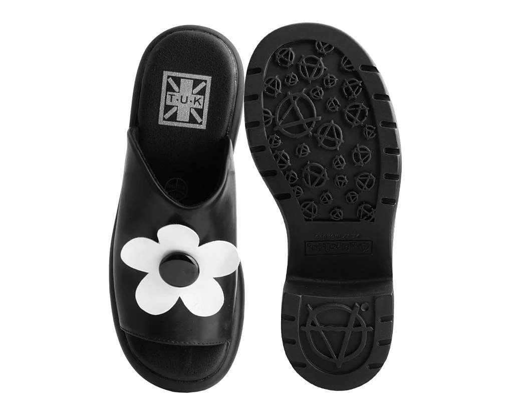 Black & White Daisy Bubble Mule - Image 4