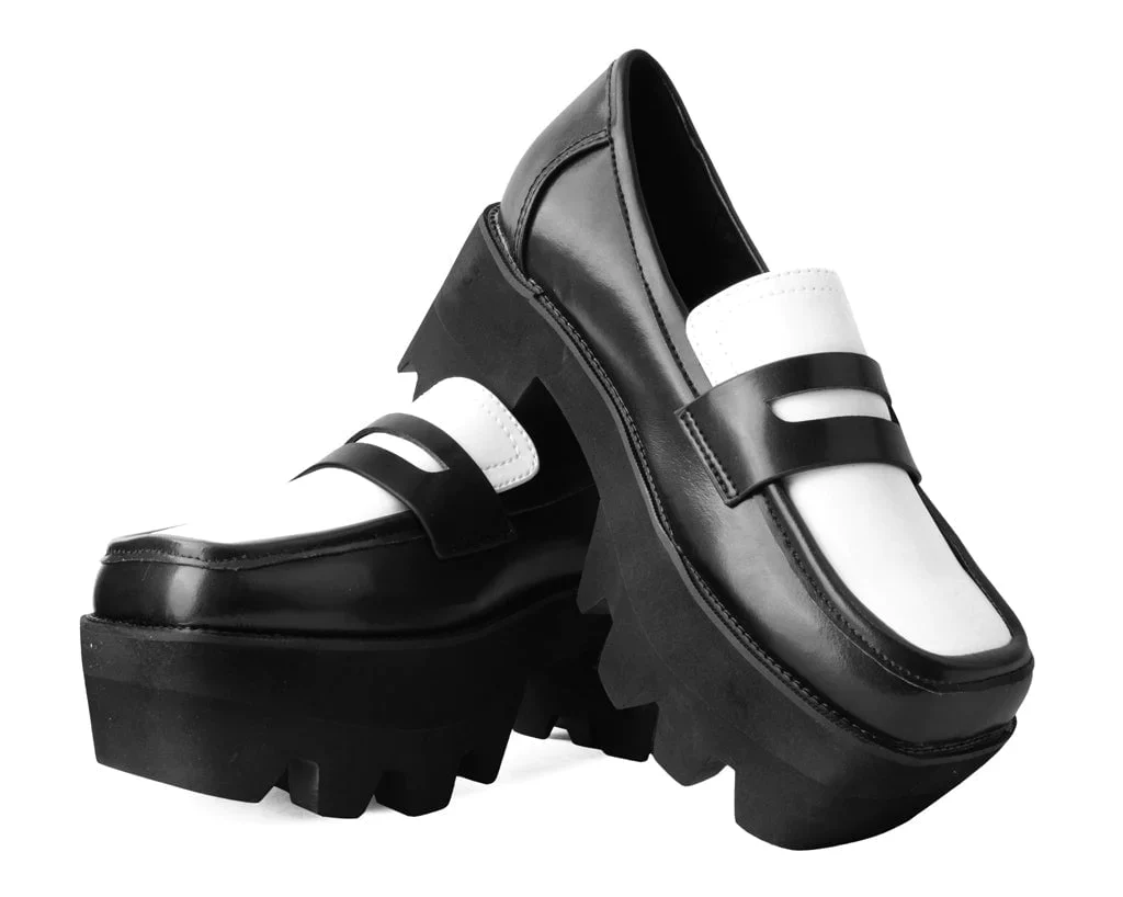 Black & White Dress TUKskin™ Square Nosebleed Loafer - Image 3