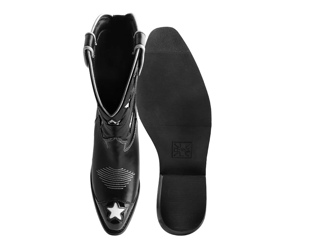 Black & White Horseshoe Star Western Boot - Image 4