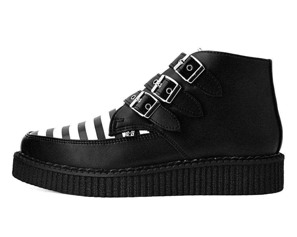 Black & White Stripe 3-Buckle Pointed Boot - Image 5