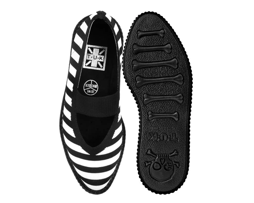Black & White Striped Flyknit Pointed Mary Jane - Image 3