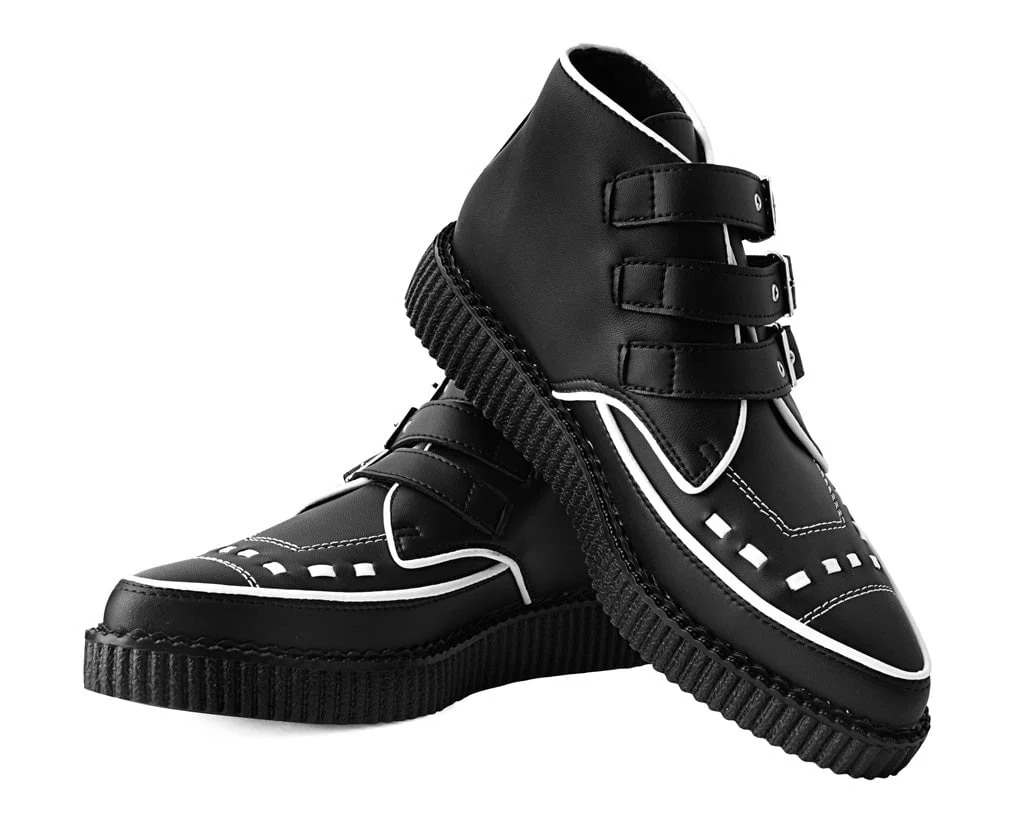 Black & White Trim Pointed Buckle Boot - Image 3