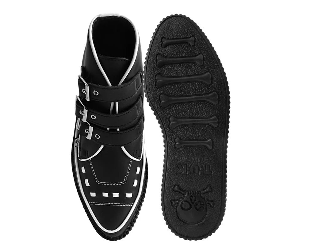 Black & White Trim Pointed Buckle Boot - Image 4