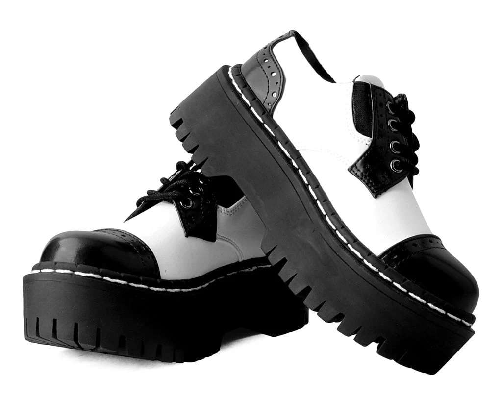 Black & White TUKskin™ Double Decker Brogue - Image 3