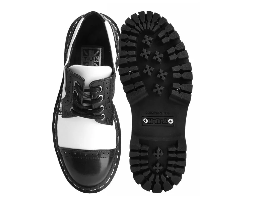 Black & White TUKskin™ Double Decker Brogue - Image 4