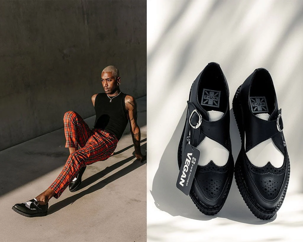 Black & White TUKskin™ Wing Buckle Pointed Creeper - Image 8