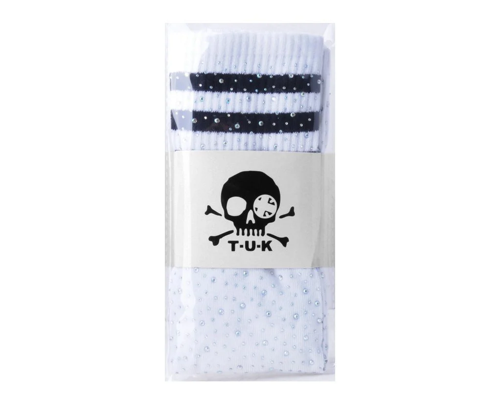 Black & White Varsity Rhinestone Over-The-Knee Sock - Image 4