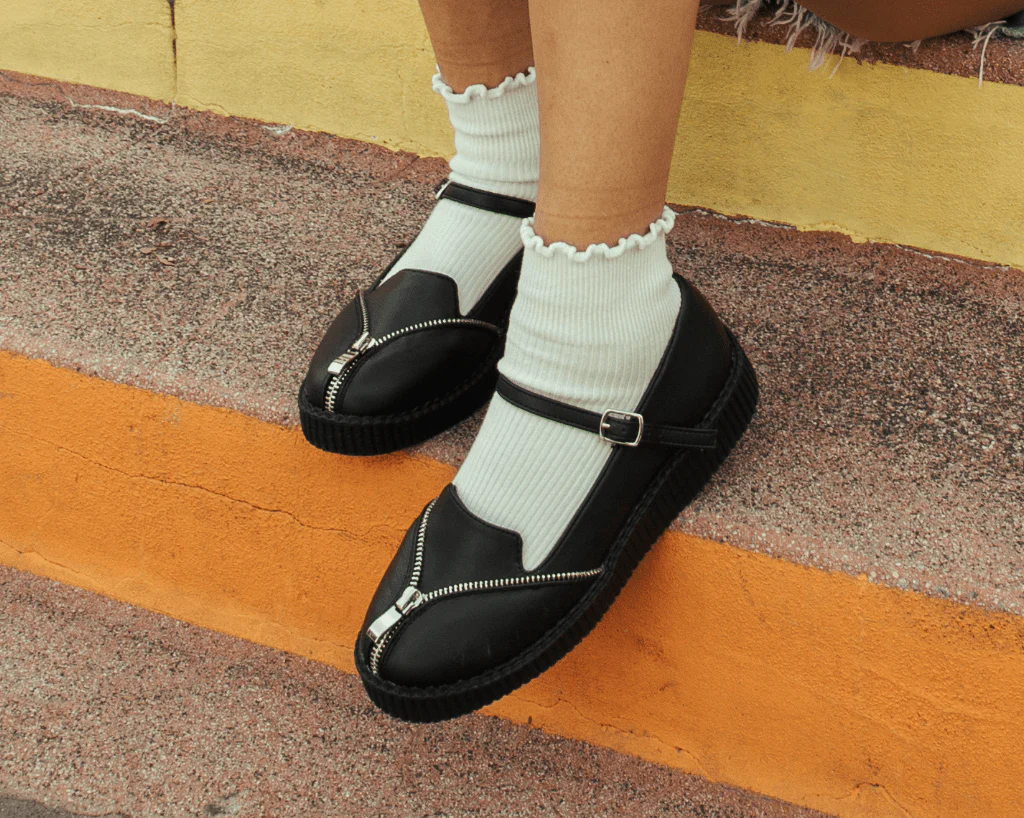 Black Zipper Viva Low Mary Jane - Image 2