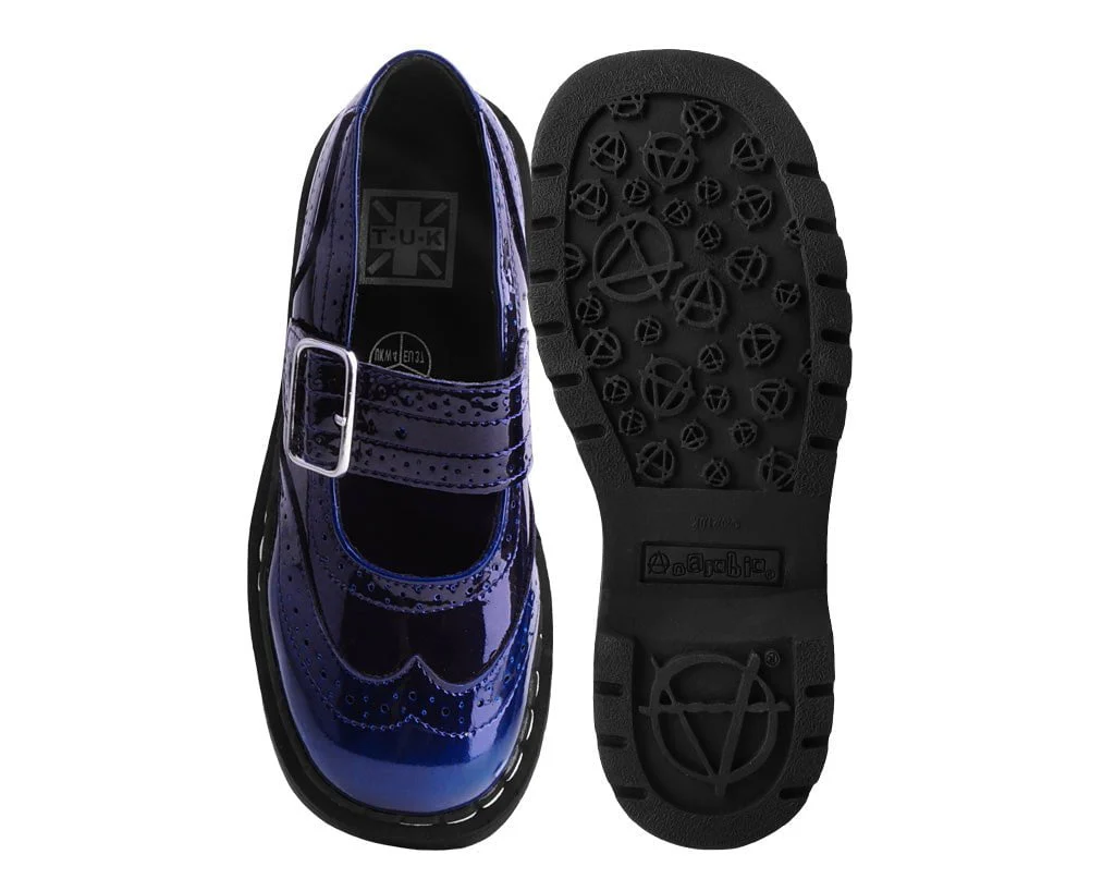 Blue Gradient Brogue Mary Jane - Image 4