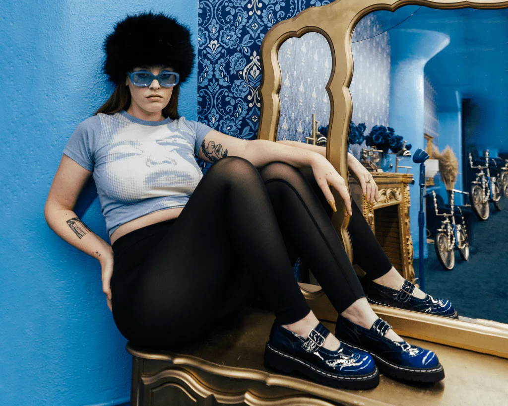 Blue Gradient Brogue Mary Jane - Image 6