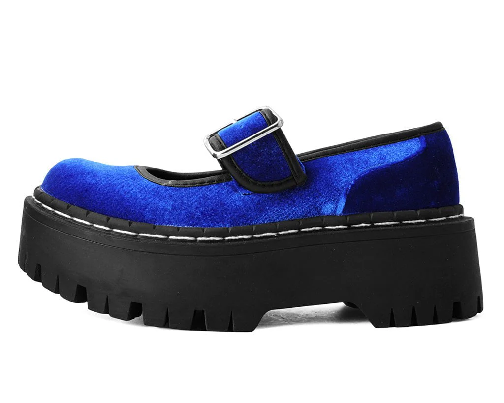Blue Velvet Double Decker Mary Jane - Image 5