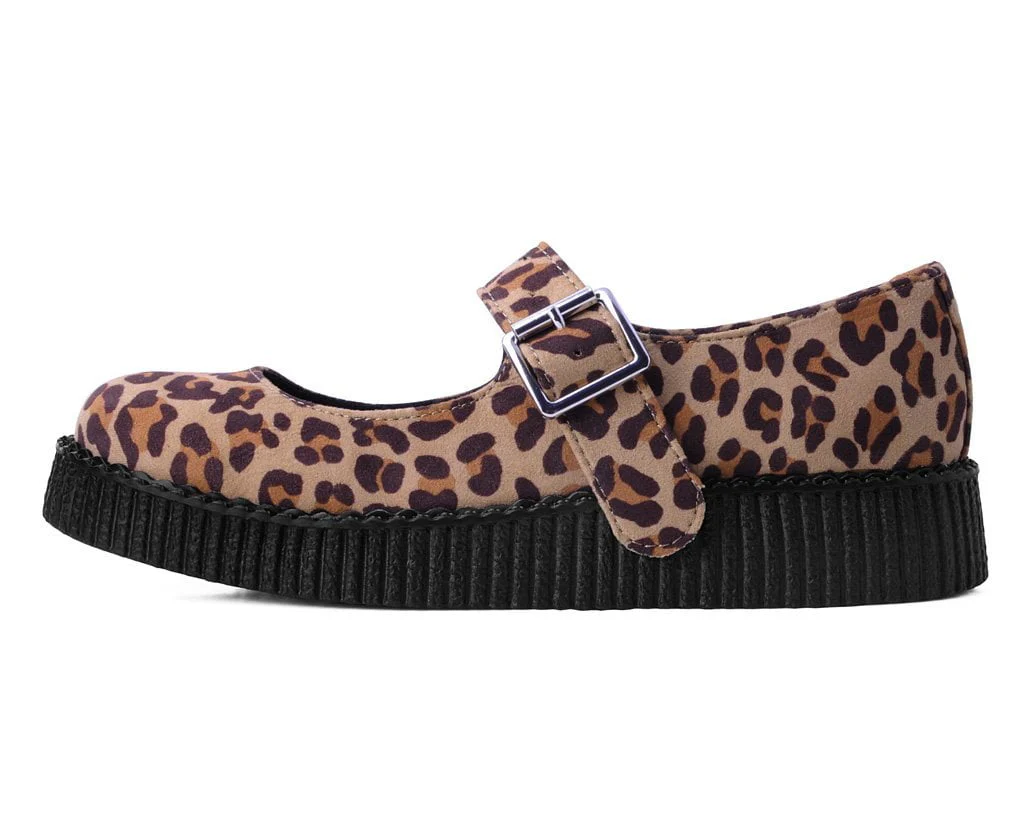 Brown Leopard Faux Suede Viva Low Mary Jane - Image 5