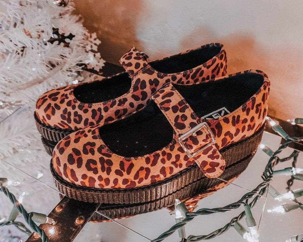 Brown Leopard Faux Suede Viva Low Mary Jane - Image 7