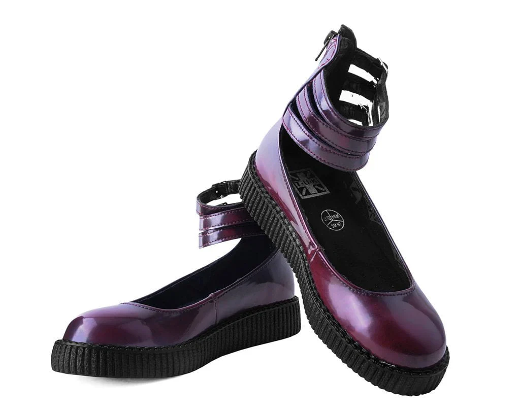 Burgundy Rub-Off 3-Strap Mary Jane - Image 3