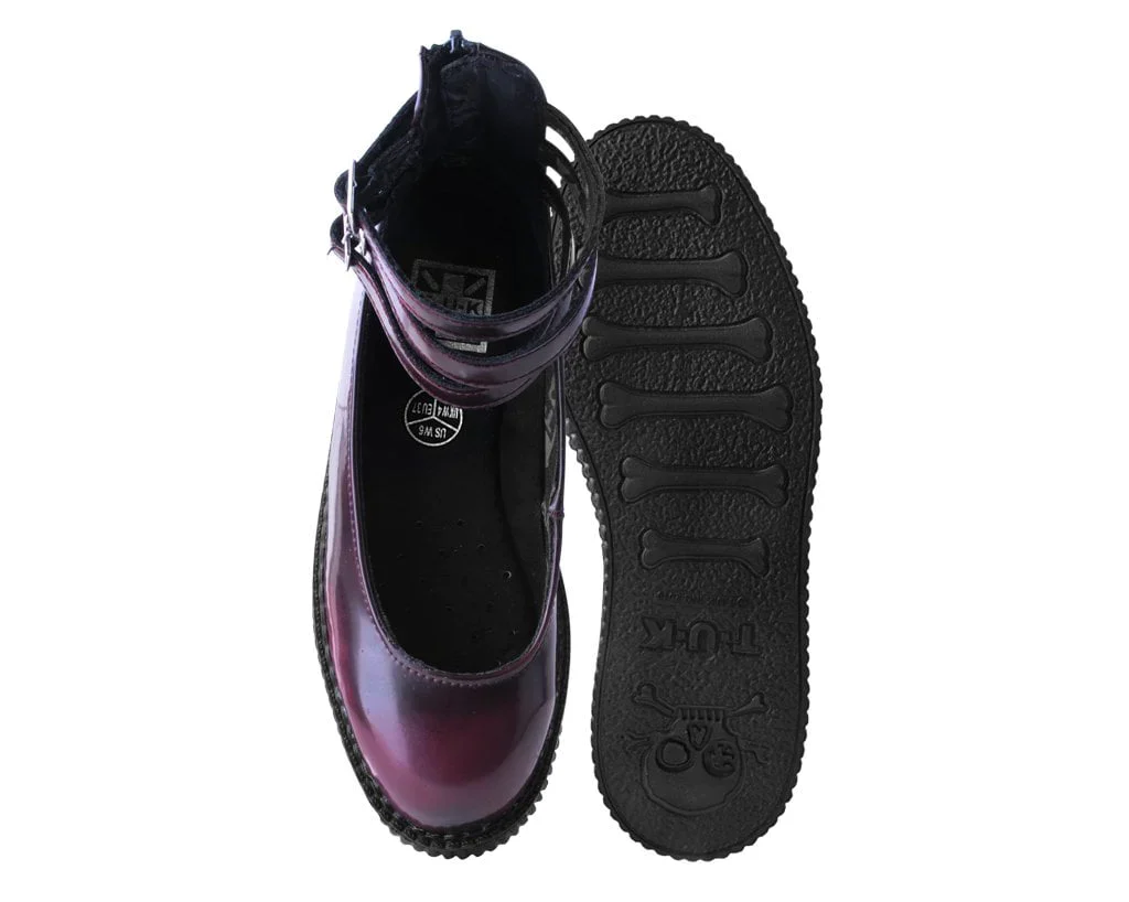 Burgundy Rub-Off 3-Strap Mary Jane - Image 4