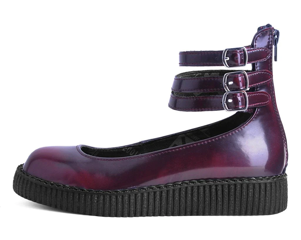 Burgundy Rub-Off 3-Strap Mary Jane - Image 5