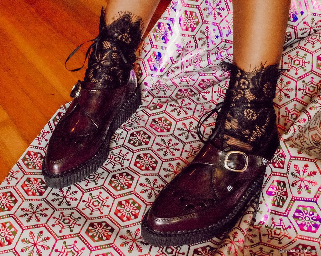 Burgundy Rub Off Pointed Buckle Anarchic Creeper - Image 7