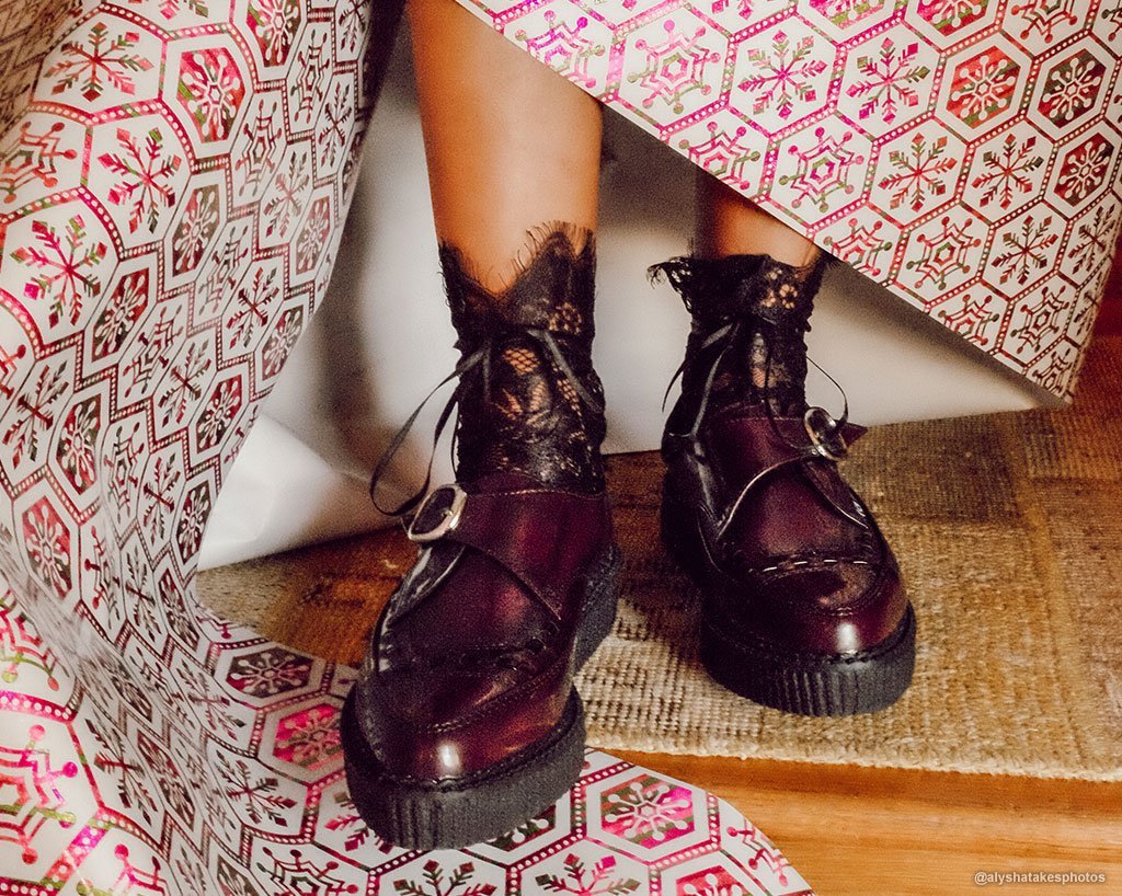 Burgundy Rub Off Pointed Buckle Anarchic Creeper - Image 8