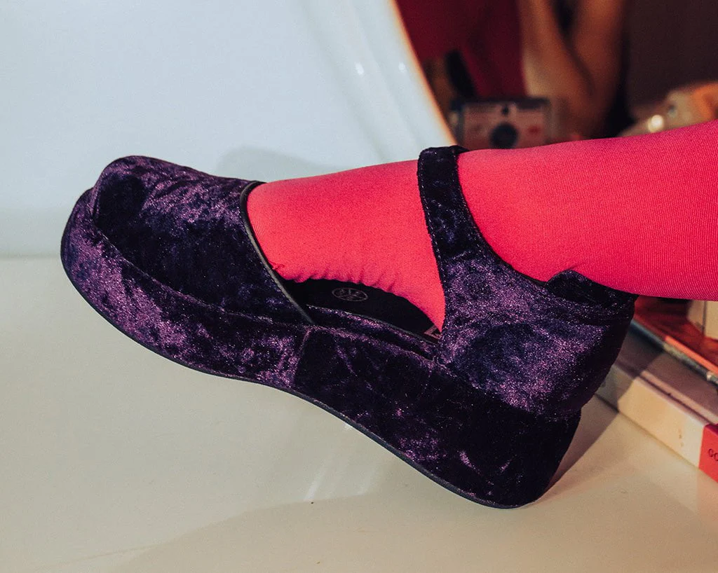 Purple Velvet Wrapped Mary Jane - Image 2