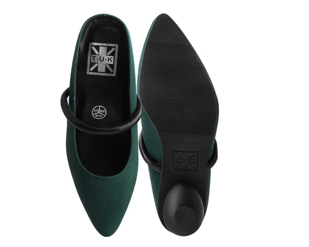 Cedar Green Faux Suede Ball Heel - Image 4