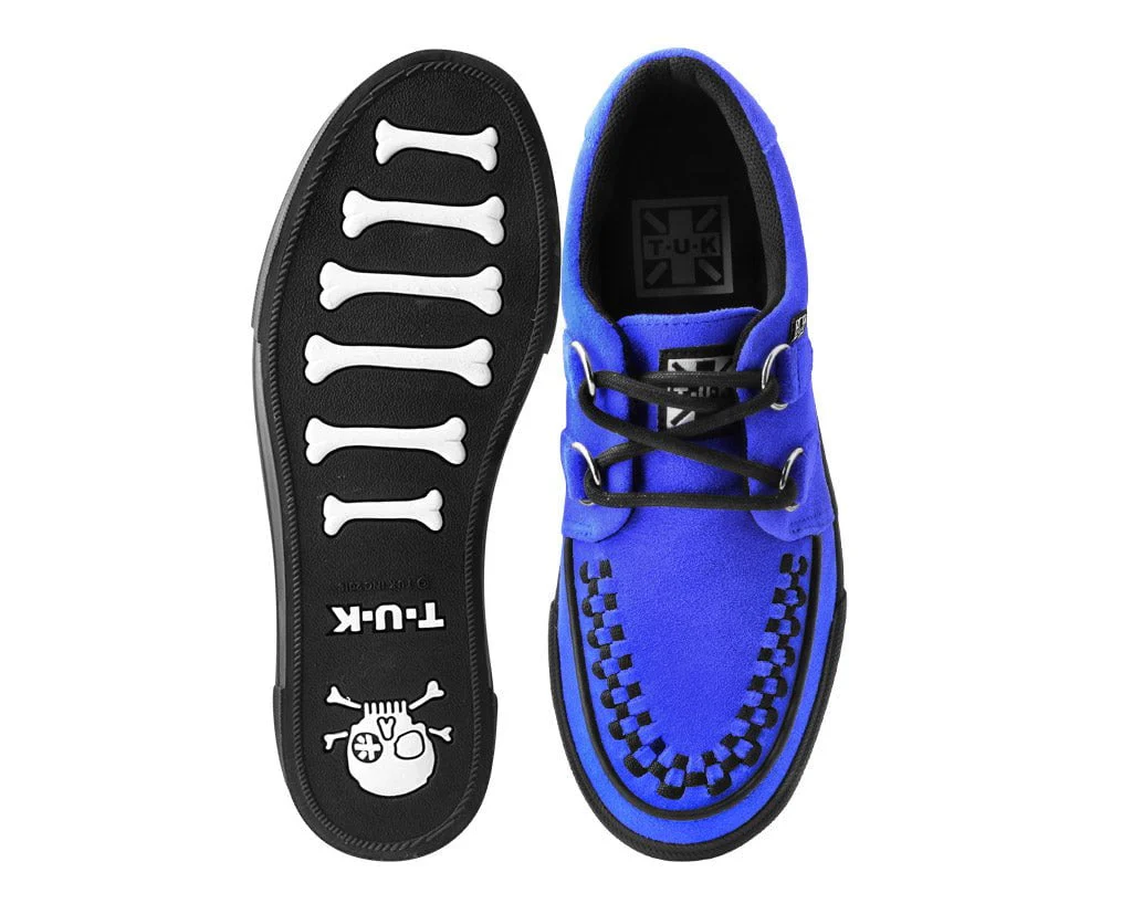 Cobalt Blue Suede Platform Creeper Sneaker - Image 4
