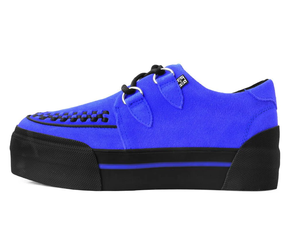 Cobalt Blue Suede Platform Creeper Sneaker - Image 5