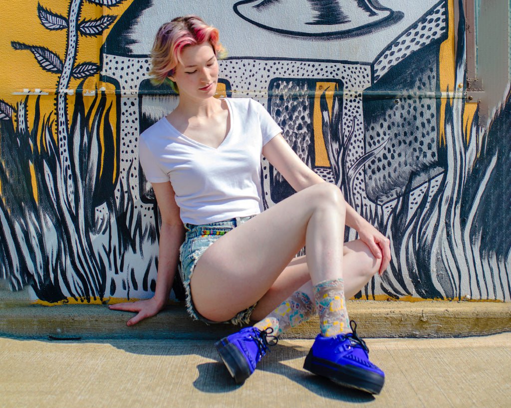 Cobalt Blue Suede Platform Creeper Sneaker - Image 6