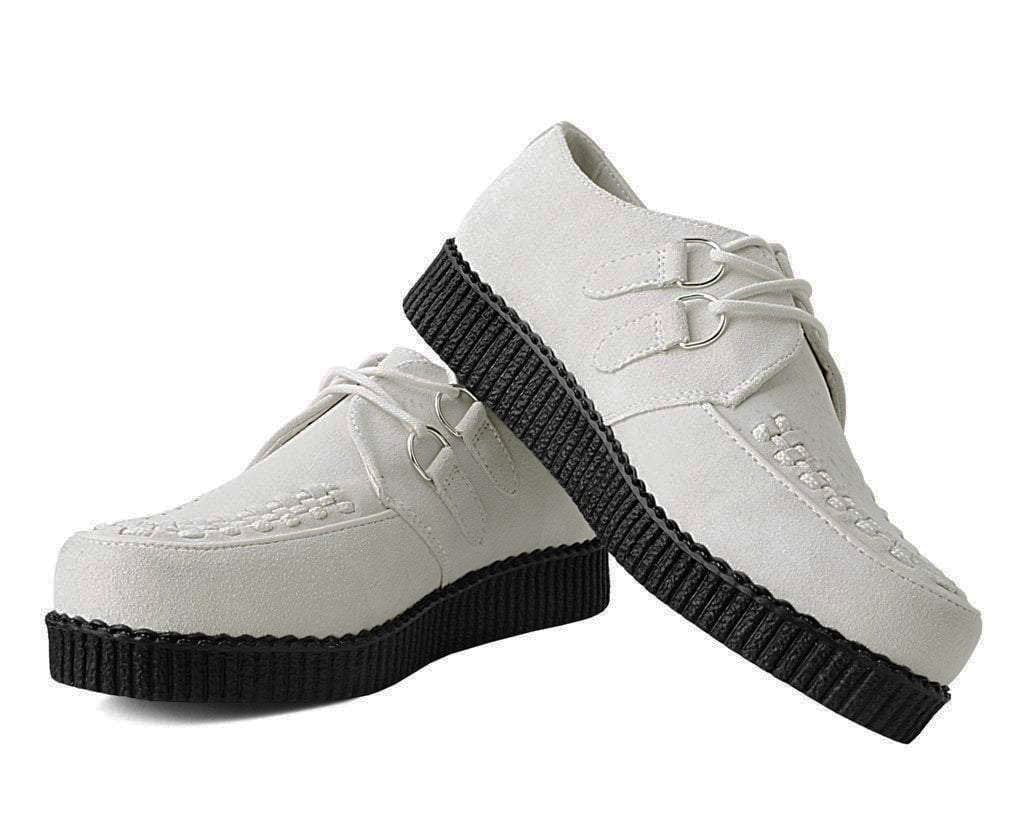 Cream Suede Viva Low D-Ring Interlace Creeper - Image 3
