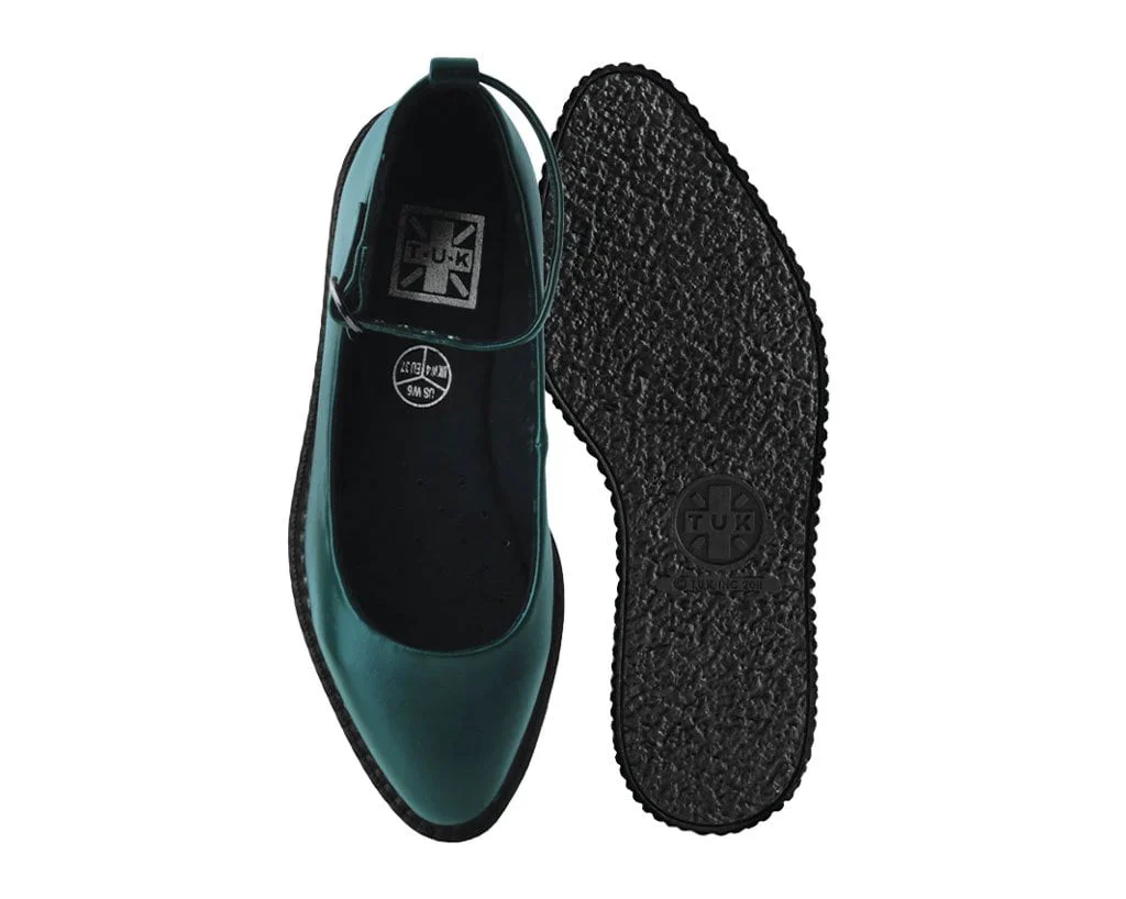 Dark Green TUKskin™ Pointed Ballet Flat - Image 4
