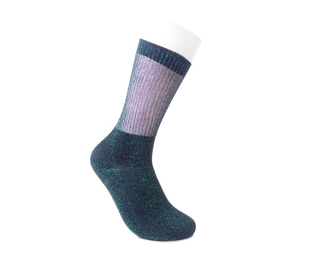 Green Ribbed Glitter Sock - Image 3