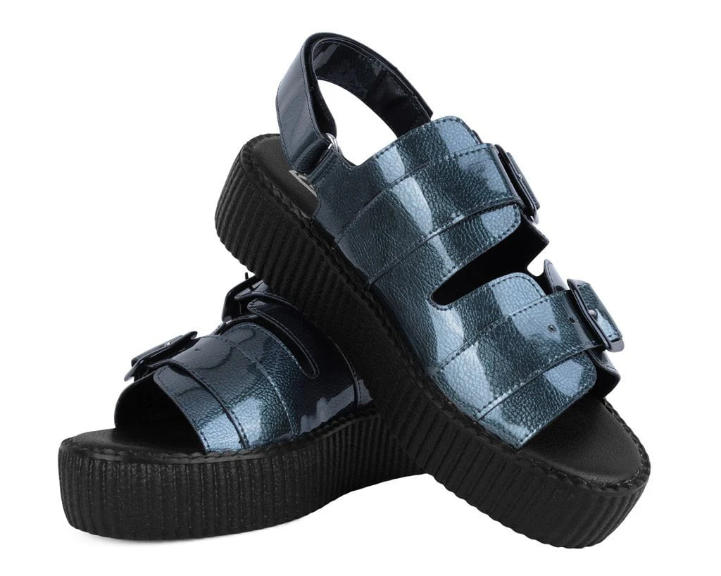 Grey Patent 2-Buckle Sandal - Image 3