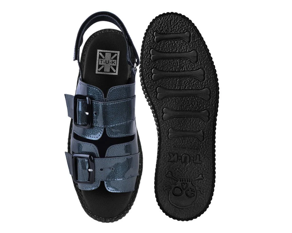Grey Patent 2-Buckle Sandal - Image 5