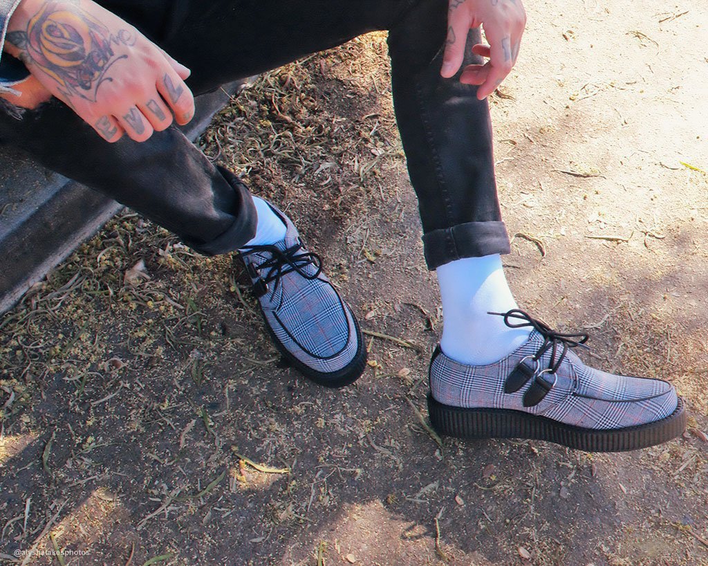 Grey Plaid Viva Low Creeper - Image 3