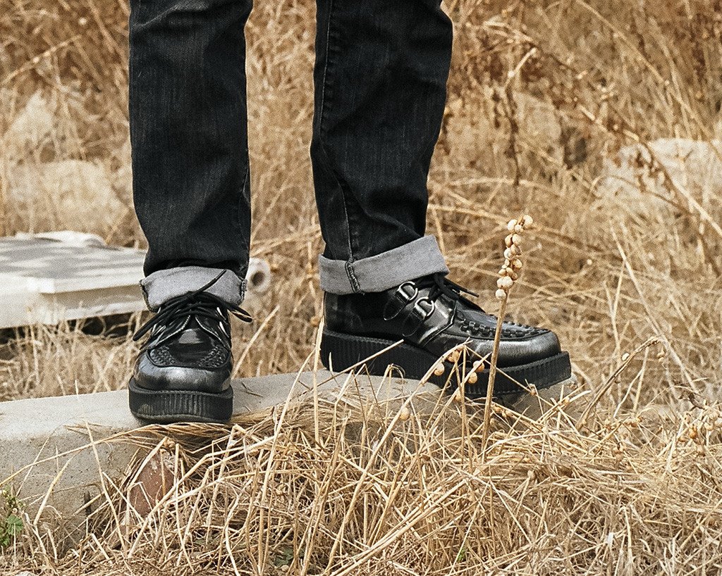 Grey Rub Off Leather Creeper - Image 6